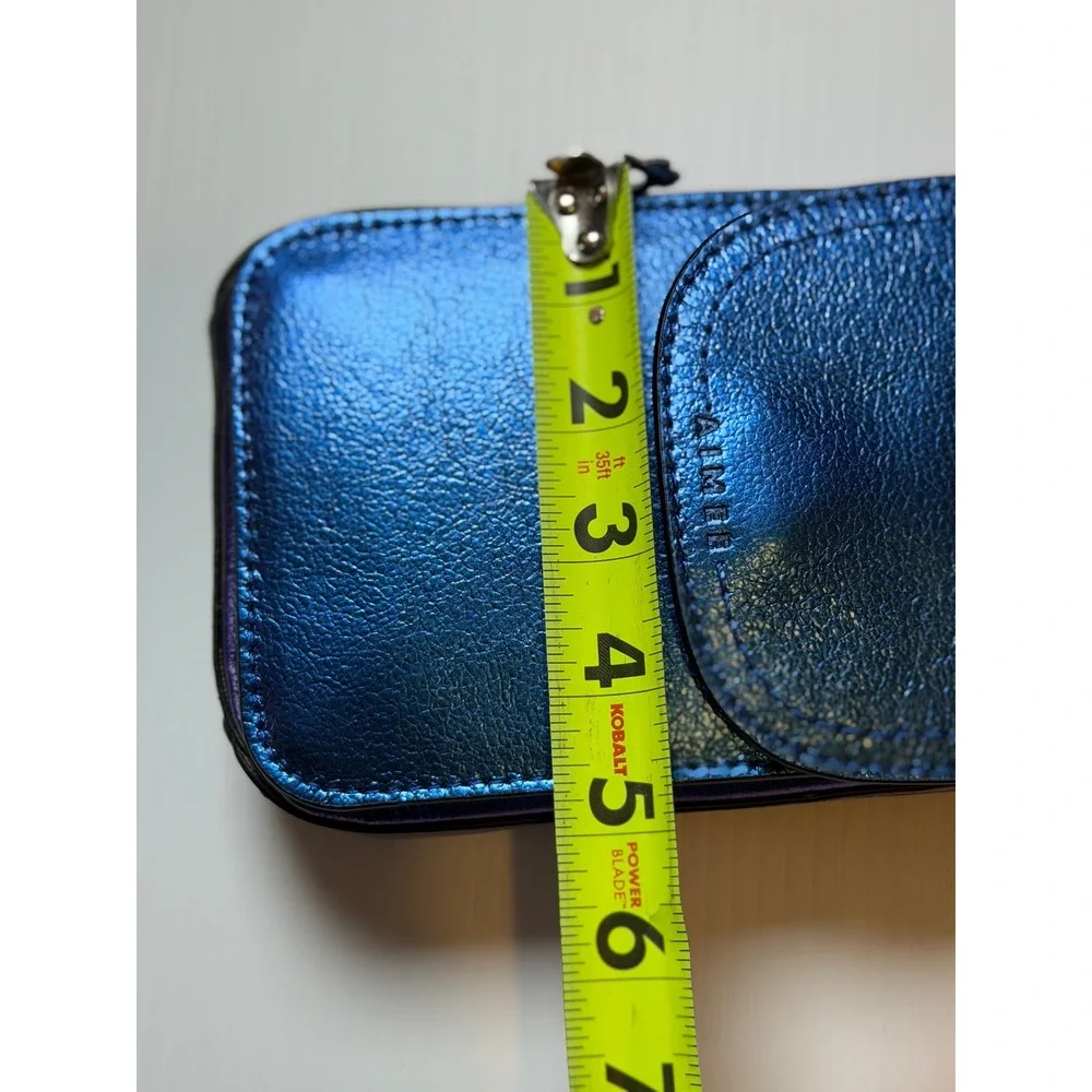 Aimee Kestenberg Phone Crossbody Blue Midnight Metallic Leather Davie Bag OS